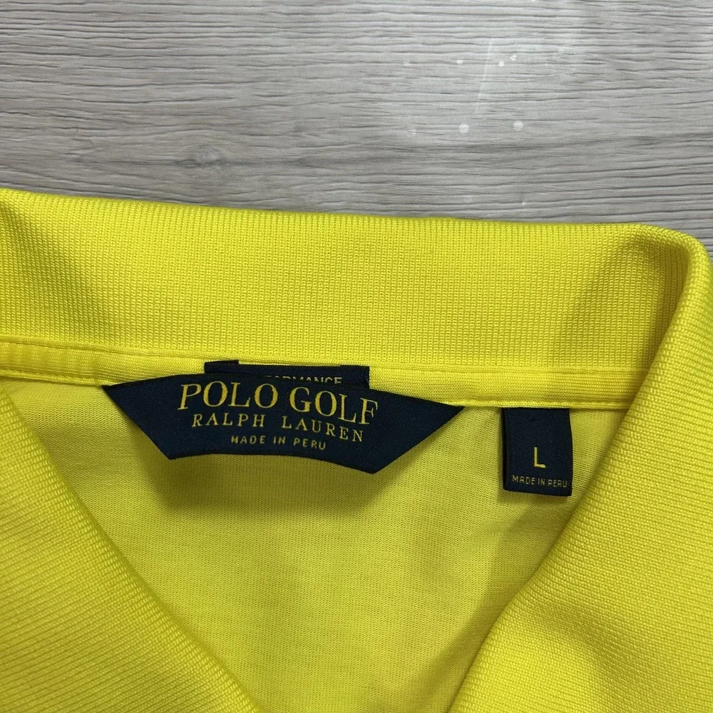 Ralph Lauren Polo Golf‎ Polo Shirt Mens Large Yellow Makai Golf Club Performance